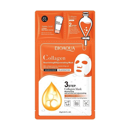 Mascarilla facial rejuvenecedora de colágeno - 3 pasos